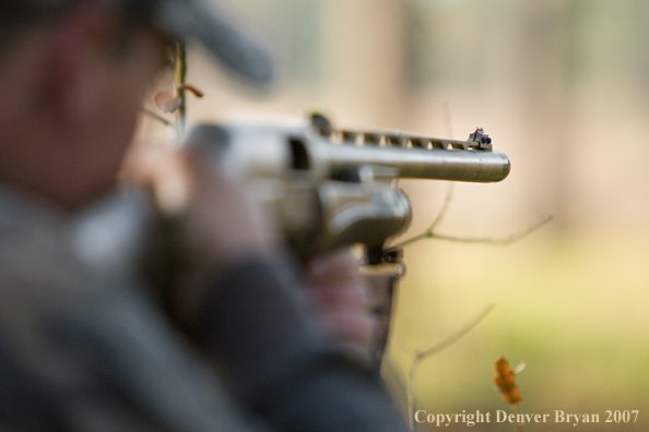 Turkey hunter in field