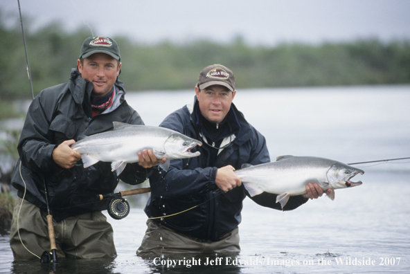 Flyfishermen with nice Silver Salmon