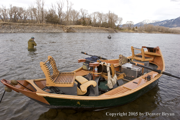 Flyfishermen fishing Yellowstone River, Montana.