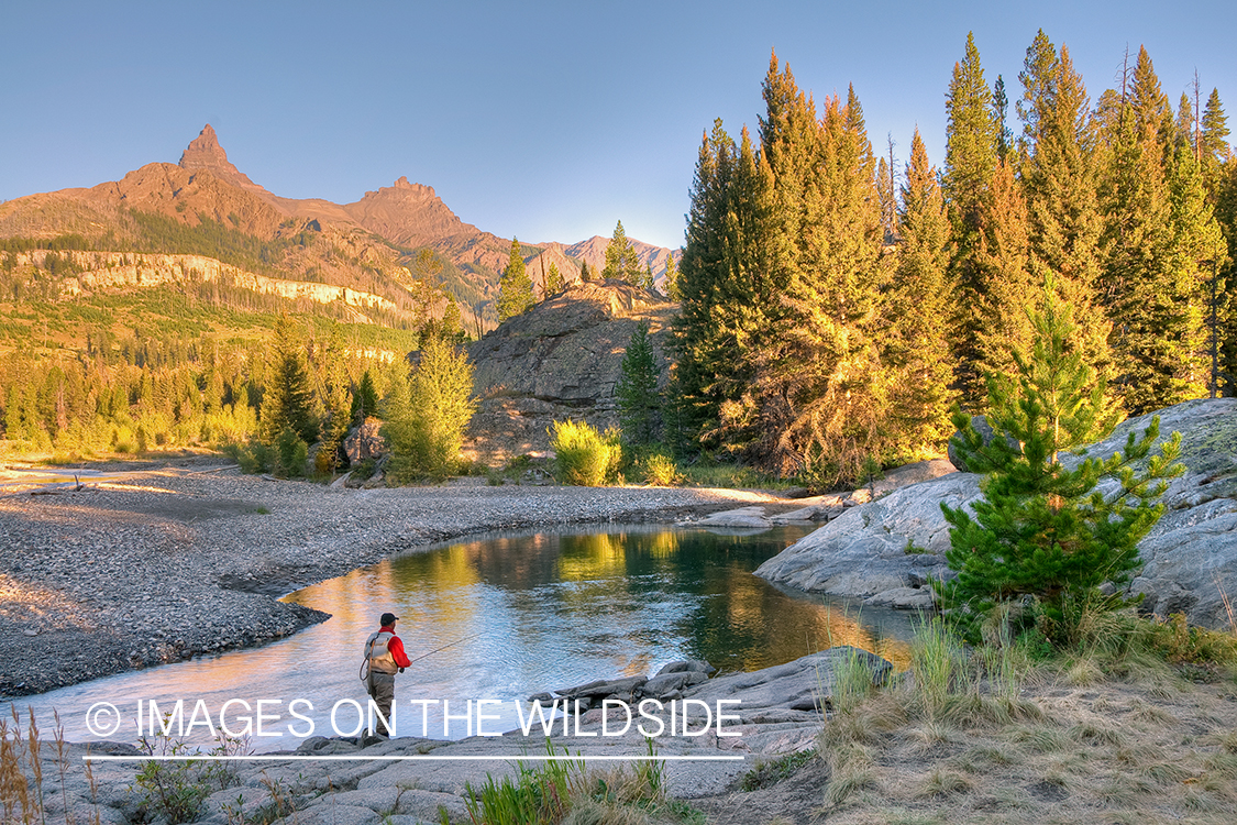 Flyfishing on Clark's Fork of Yellowstone, MT.