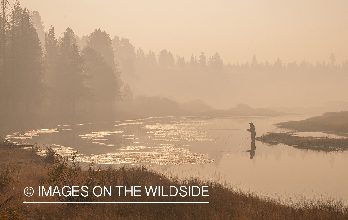 Flyfisherman on the Madison River, Montana.