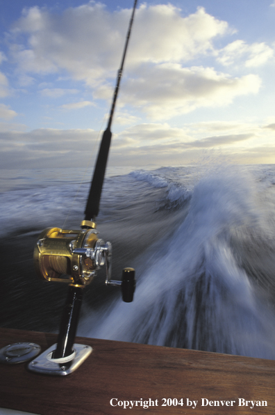 Deepsea rod on boat.