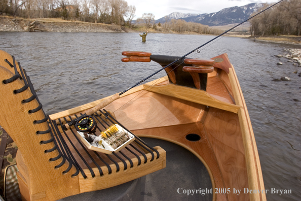 Flyfisherman fishing Yellowstone River, Montana.