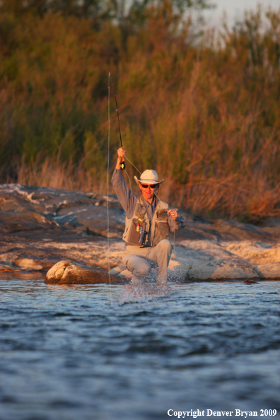 Woman flyfishing