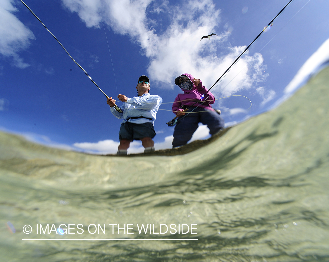 Flyfishermen on Christmas Island.