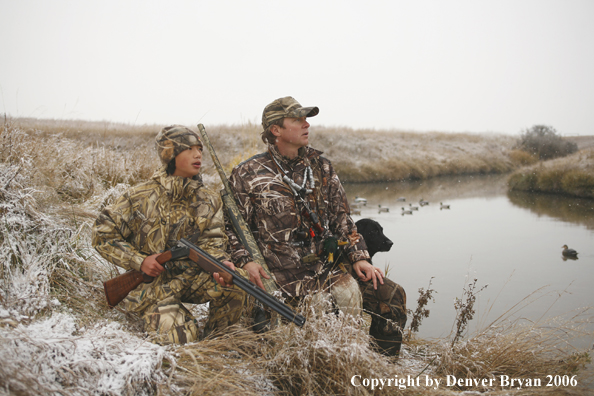 Duck hunting in winter