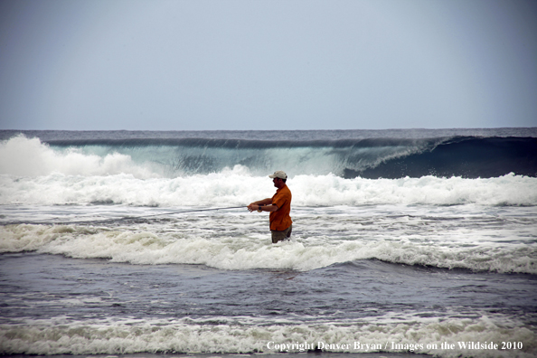 Saltwater flyfishing in Hawaii.