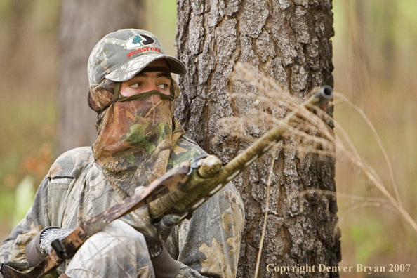 Turkey hunter in field