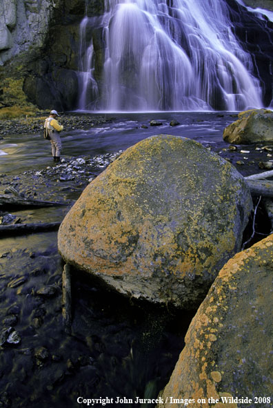 Flyfishing at Gibbon River Waterfalls