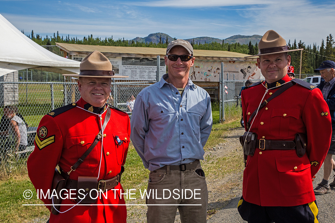 Flyfisherman with Canadian mounties.