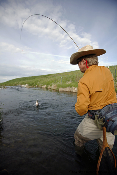 Flyfisherman fishing warm springs