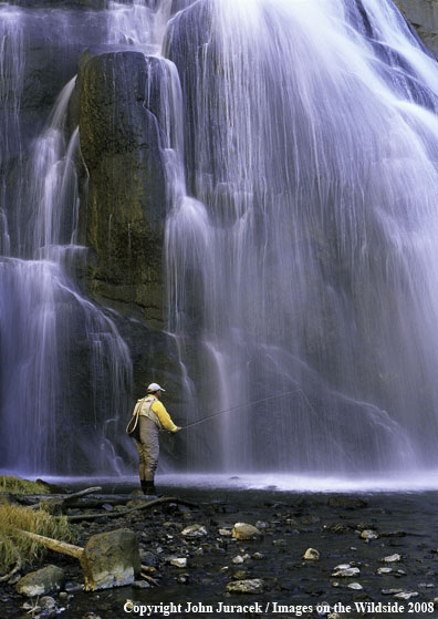 Flyfishing at Gibbon River Waterfalls