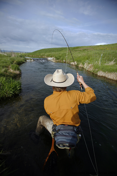 Flyfisherman fishing warm springs