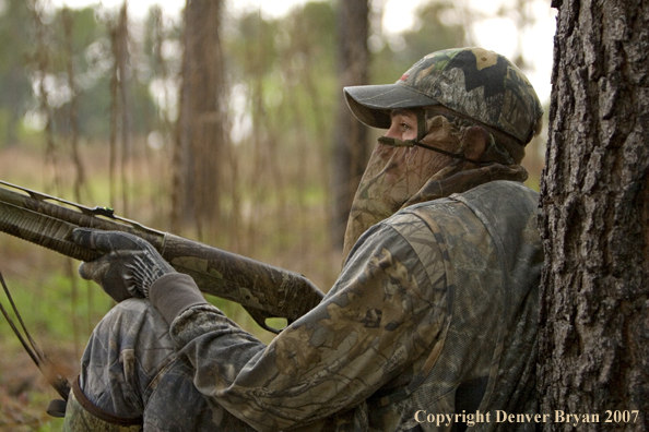 Turkey hunter in field