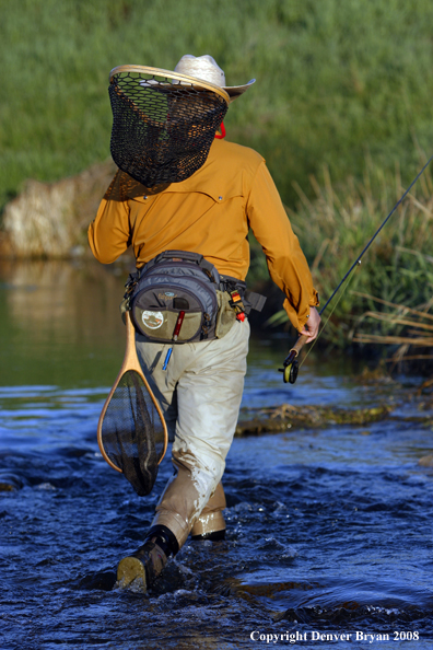 Flyfisherman fishing warm springs