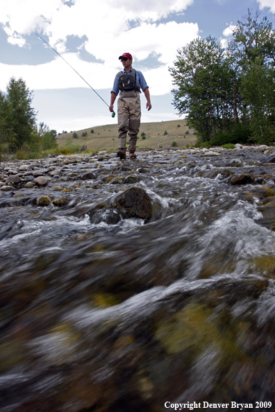 Flyfisherman on Gallatin River