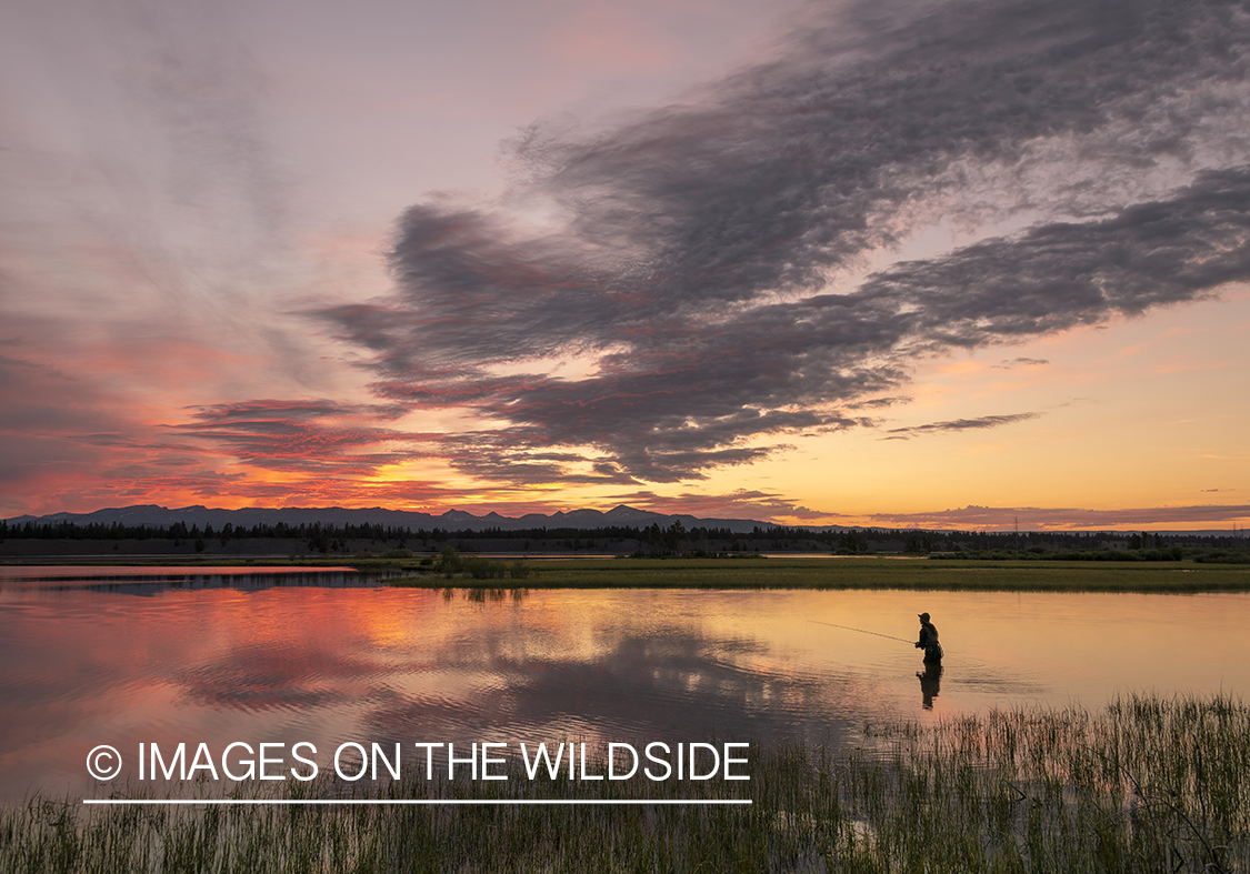 Flyfishing Hebgen Lake, Montana.