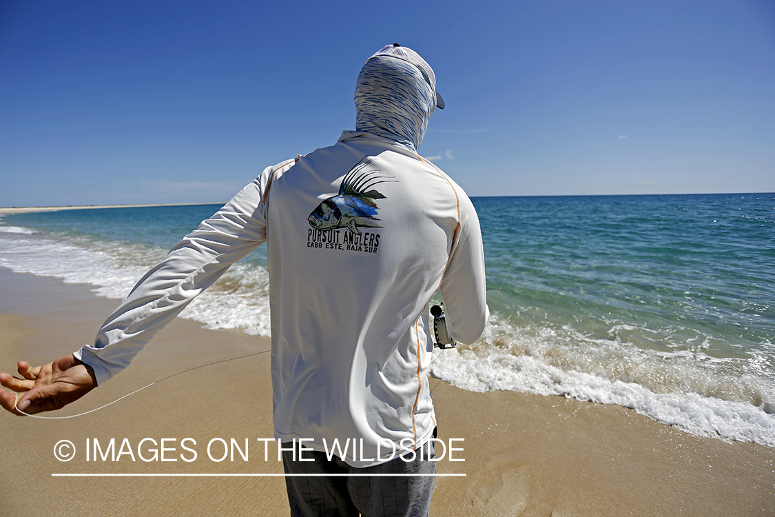 Chasing roosterfish on Baja Peninsula, Mexico.