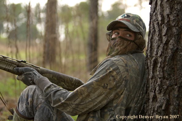 Turkey hunter in field