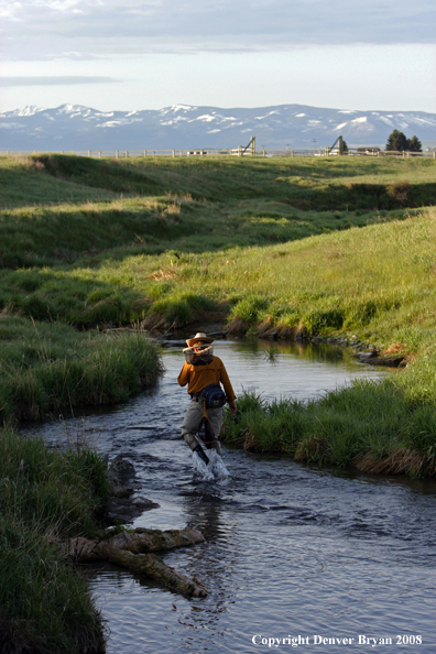 Flyfisherman fishing warm springs