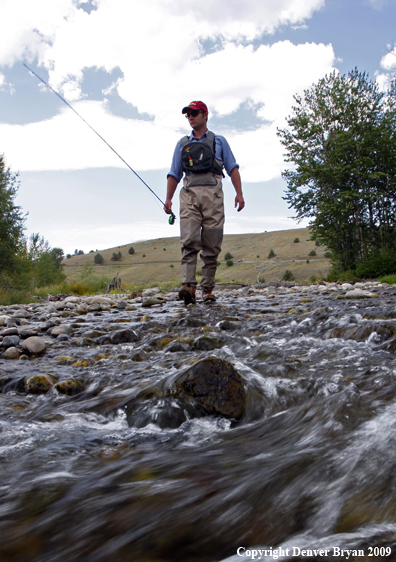 Flyfisherman on Gallatin River