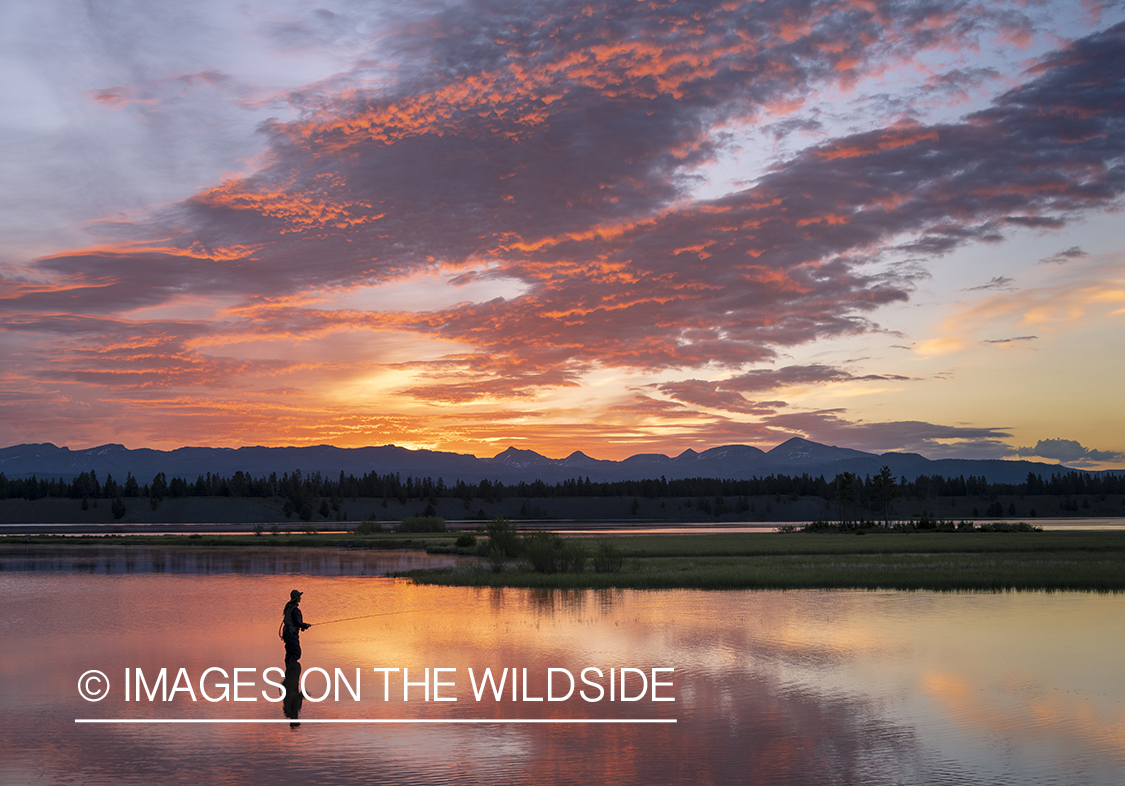 Flyfishing Hebgen Lake, Montana.