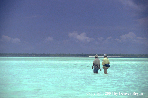 Saltwater flyfishermen on flats.