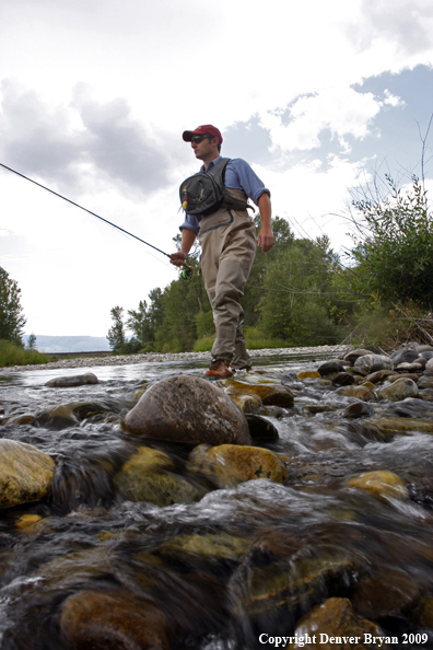 Flyfisherman on Gallatin River