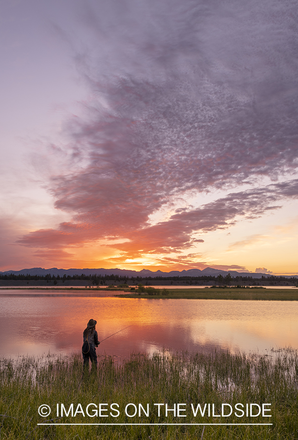 Flyfishing Hebgen Lake, Montana.