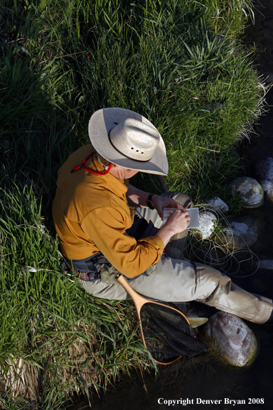 Flyfisherman fishing warm springs