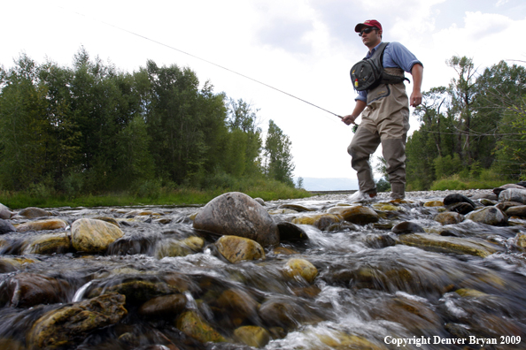 Flyfisherman on Gallatin River