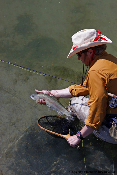 Flyfisherman fishing warm springs