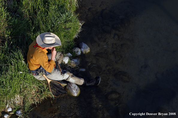 Flyfisherman fishing warm springs