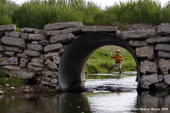 Flyfisherman fishing warm springs