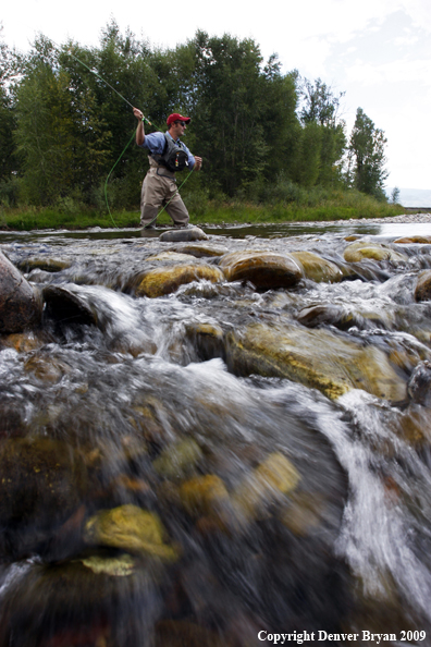 Flyfisherman on Gallatin River