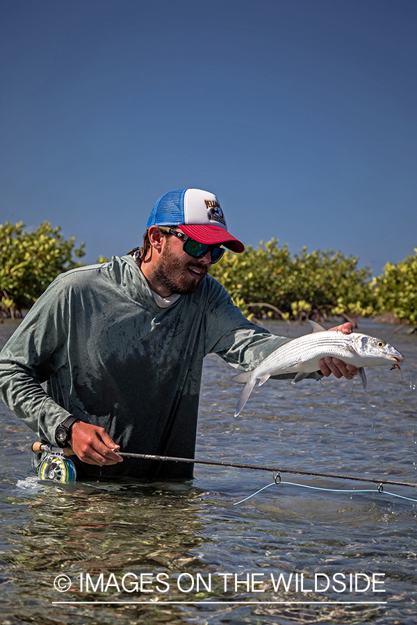 Flyfisherman with bonefish.