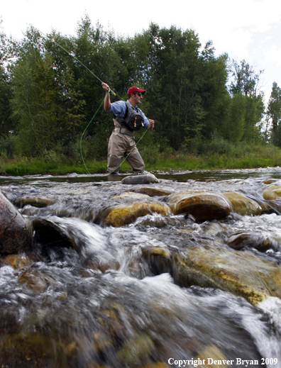 Flyfisherman on Gallatin River