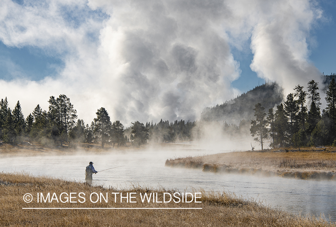 Flyfishing, Firehole River, Yellowstone National Park.