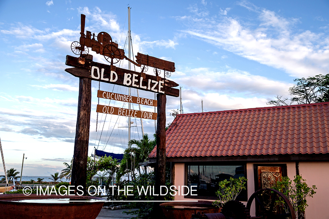 Belize storefront sign.