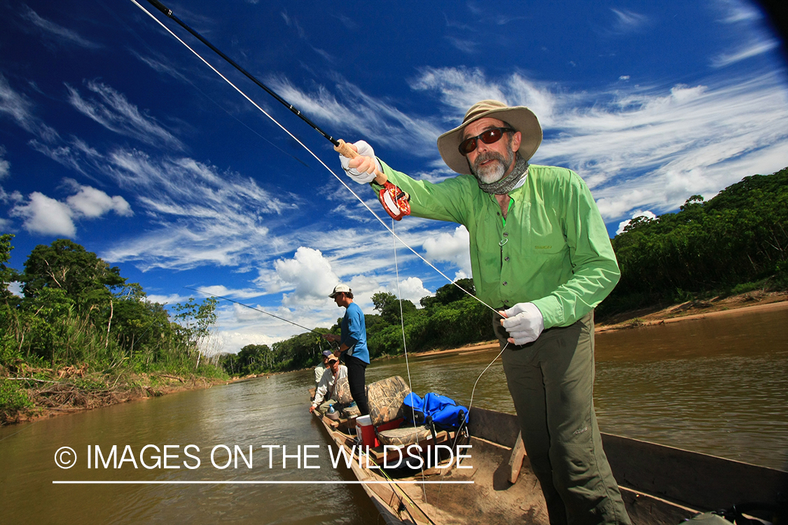 Fly Fishermen casting for Golden Dorado.