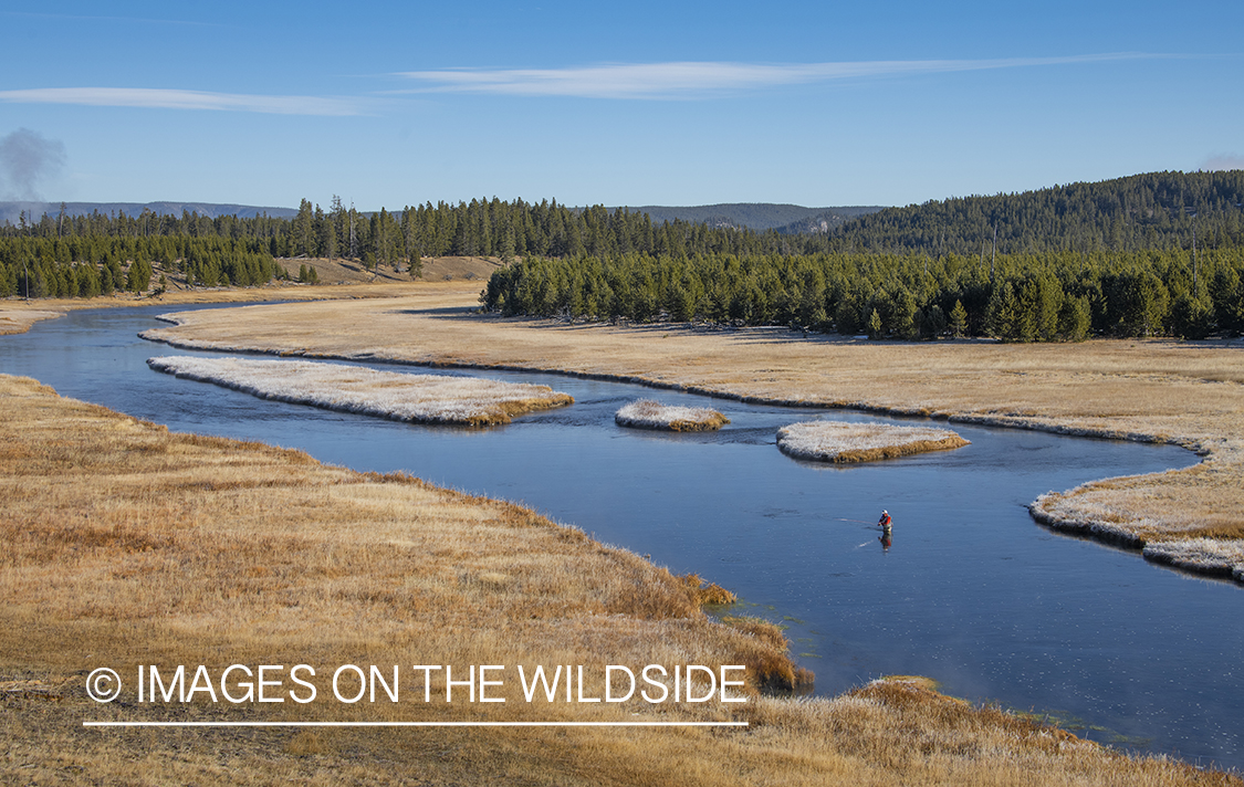 Flyfishing, Firehole River, Yellowstone National Park.