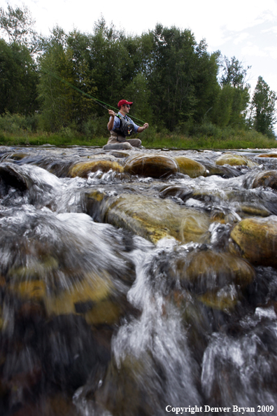 Flyfisherman on Gallatin River