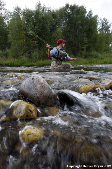 Flyfisherman on Gallatin River