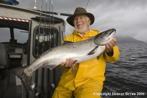 Fisherman with a salmon