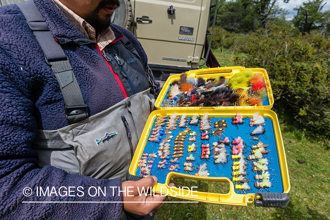 Flyfisherman choosing fly.