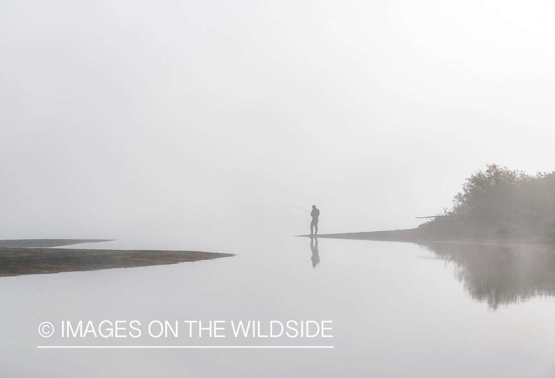 Flyfishing, Hebgen Lake, Montana.