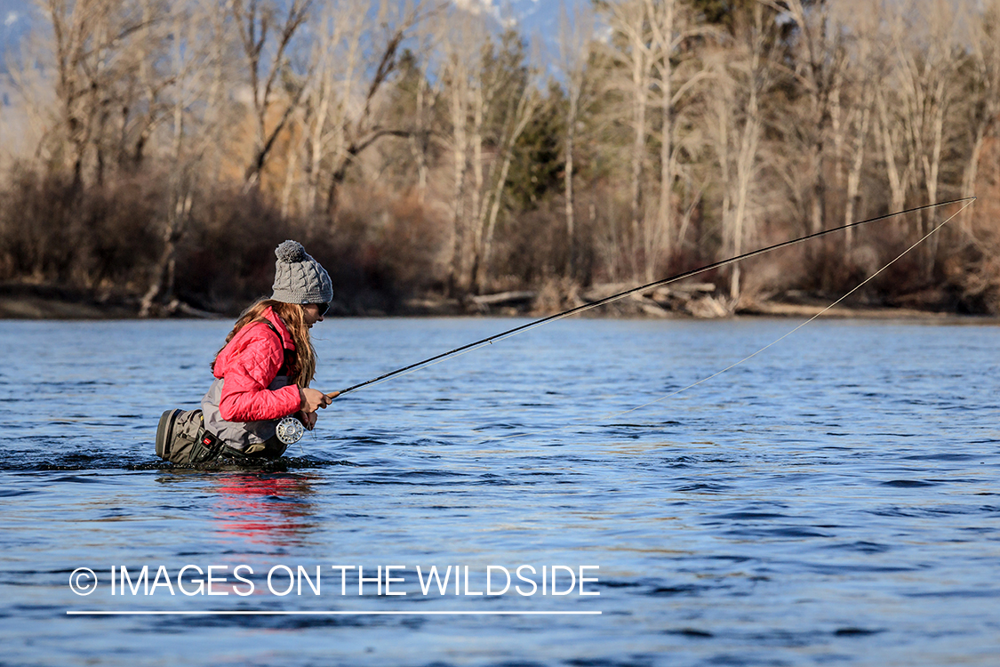 Flyfishing woman.