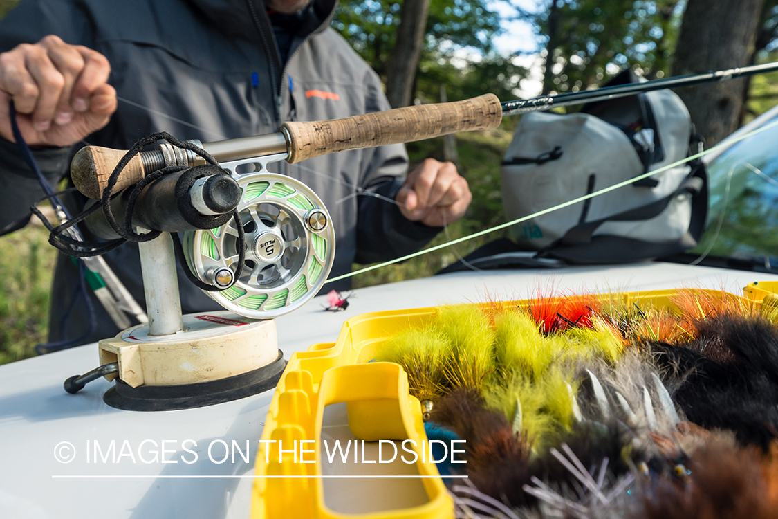 Flyfisherman choosing fly.