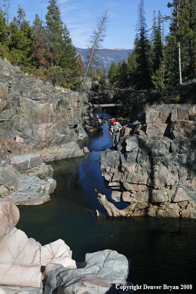 Flyfisherman Fishing Slot Canyon