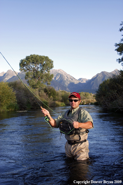 Flyfisherman casting